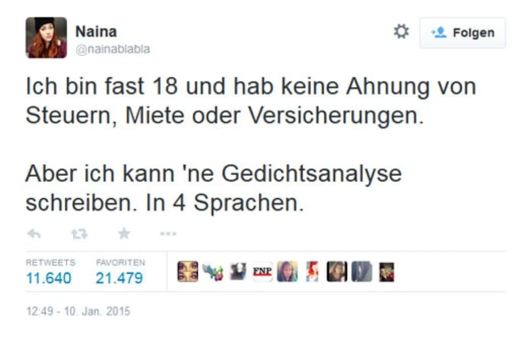 Tweet von Naina aus dem Jahr 2015